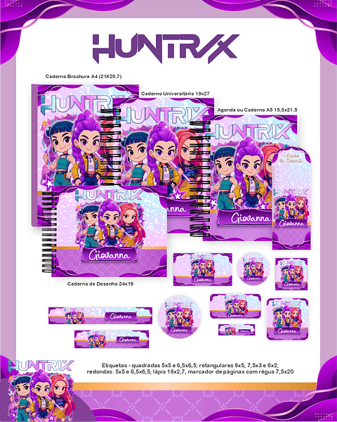 Kit Digital Encadernação Guerreiras do K-Pop - Volta às Aulas 