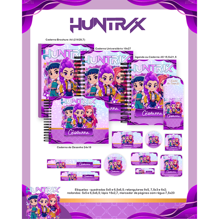 Kit Digital Encadernação Guerreiras do K-Pop - Volta às Aulas  1