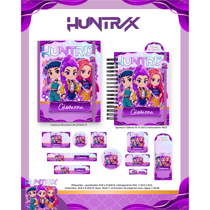 Kit Digital Encadernação Guerreiras do K-Pop - Volta às Aulas  2