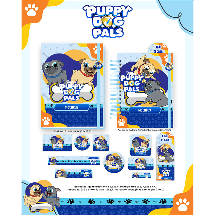 Kit Digital Encadernação Puppy Dog Pals - Volta às Aulas  5
