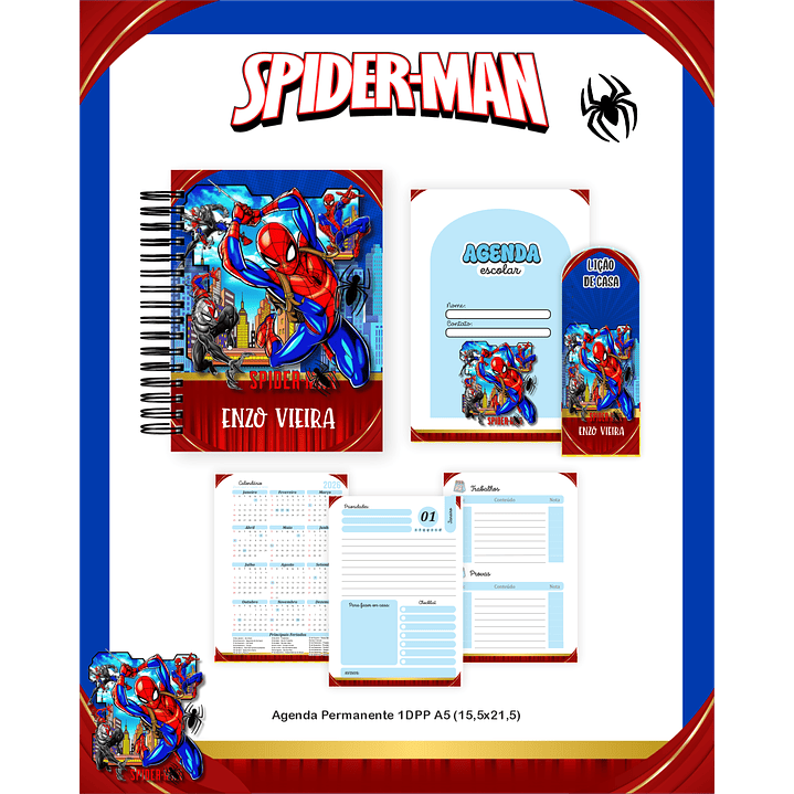 Kit Digital Encadernação Homem-Aranha - Volta às Aulas Completo 3