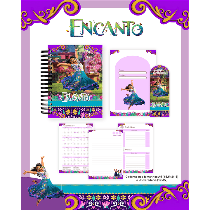 Kit Digital Encadernação Encanto  - Volta às Aulas Completo 2