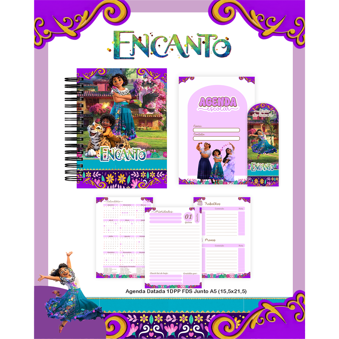 Kit Digital Encadernação Encanto  - Volta às Aulas Completo 1