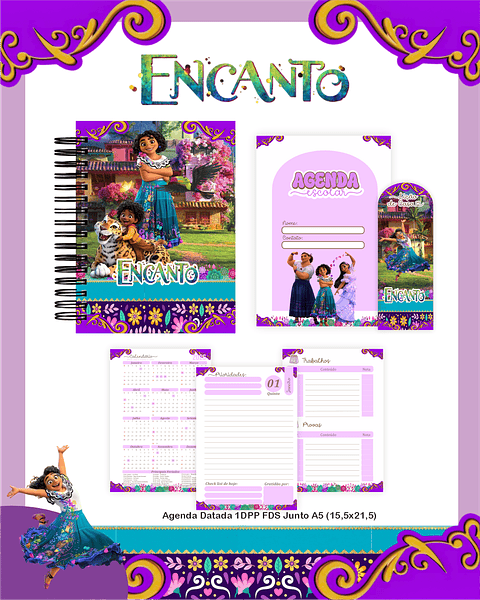 Kit Digital Encadernação Encanto  - Volta às Aulas Completo