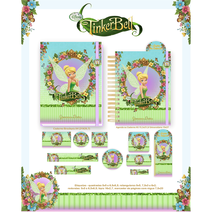 Encadernação Sininho Tinker Bell - Volta às Aulas  5