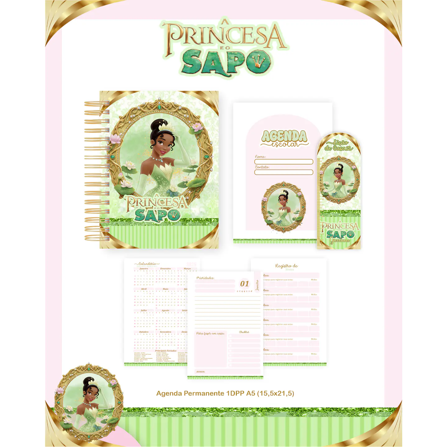 Kit Digital Encadernação A Princesa e o Sapo - Volta às Aulas  2