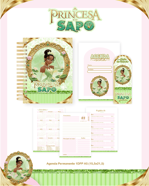 Kit Digital Encadernação A Princesa e o Sapo - Volta às Aulas 