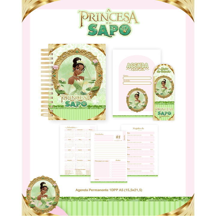 Kit Digital Encadernação A Princesa e o Sapo - Volta às Aulas  2