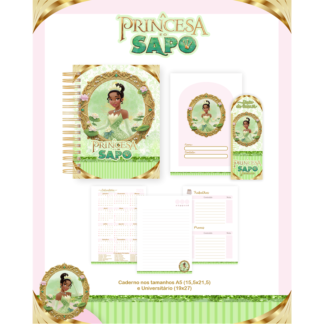 Kit Digital Encadernação A Princesa e o Sapo - Volta às Aulas  3