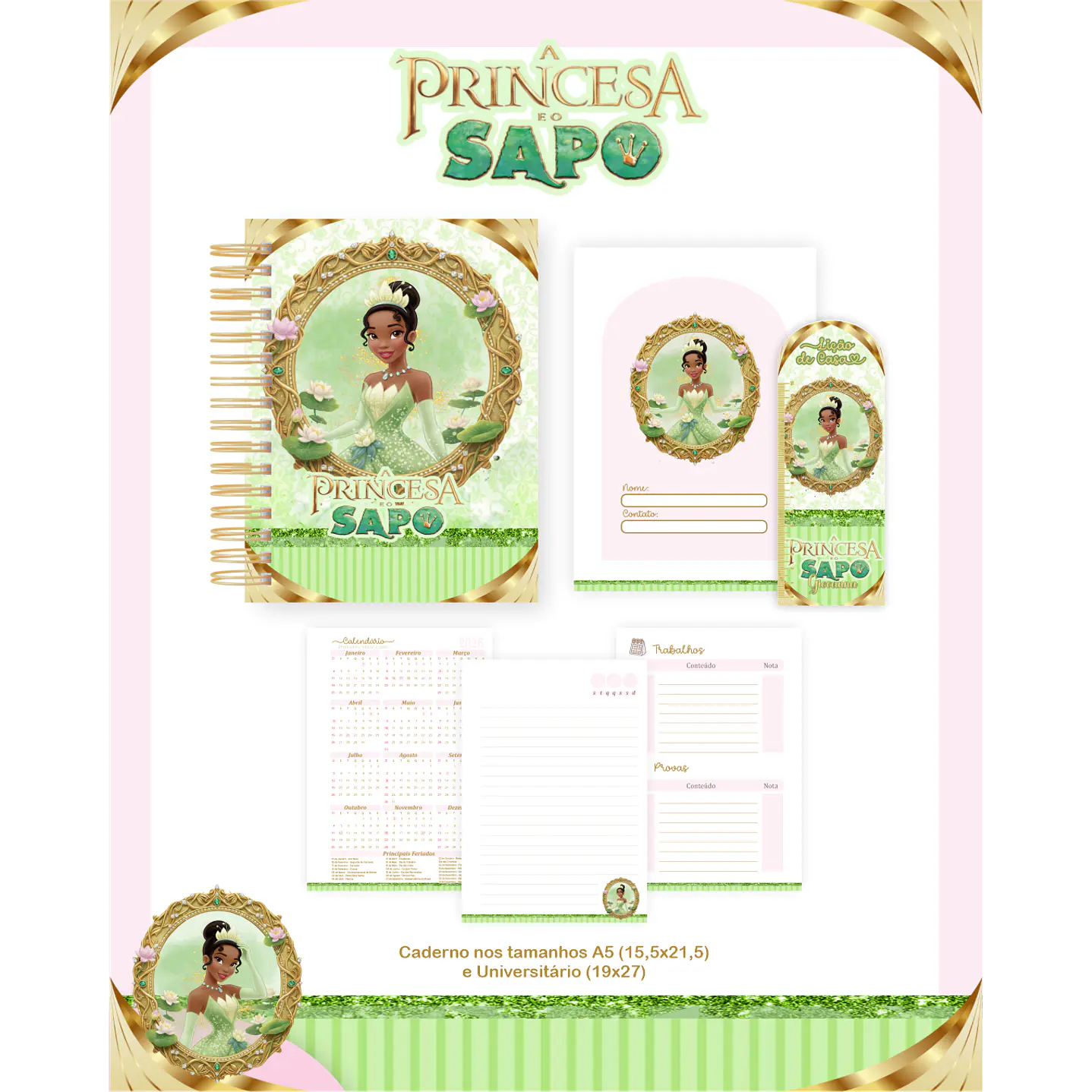 Kit Digital Encadernação A Princesa e o Sapo - Volta às Aulas  3