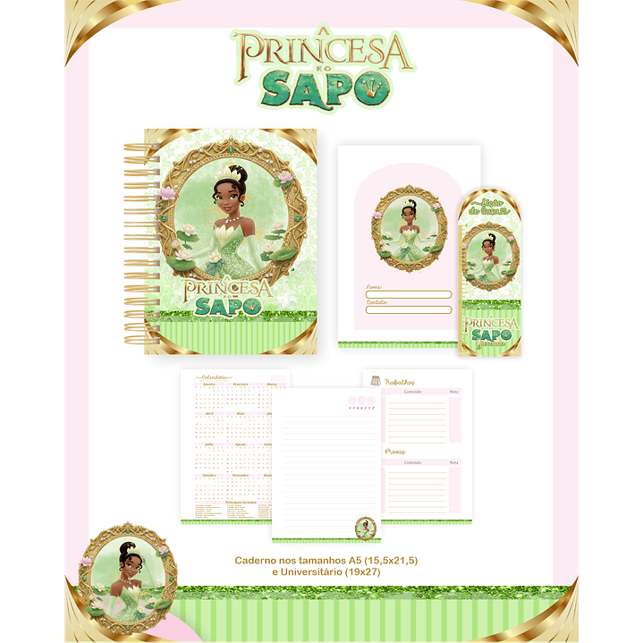 Kit Digital Encadernação A Princesa e o Sapo - Volta às Aulas  3