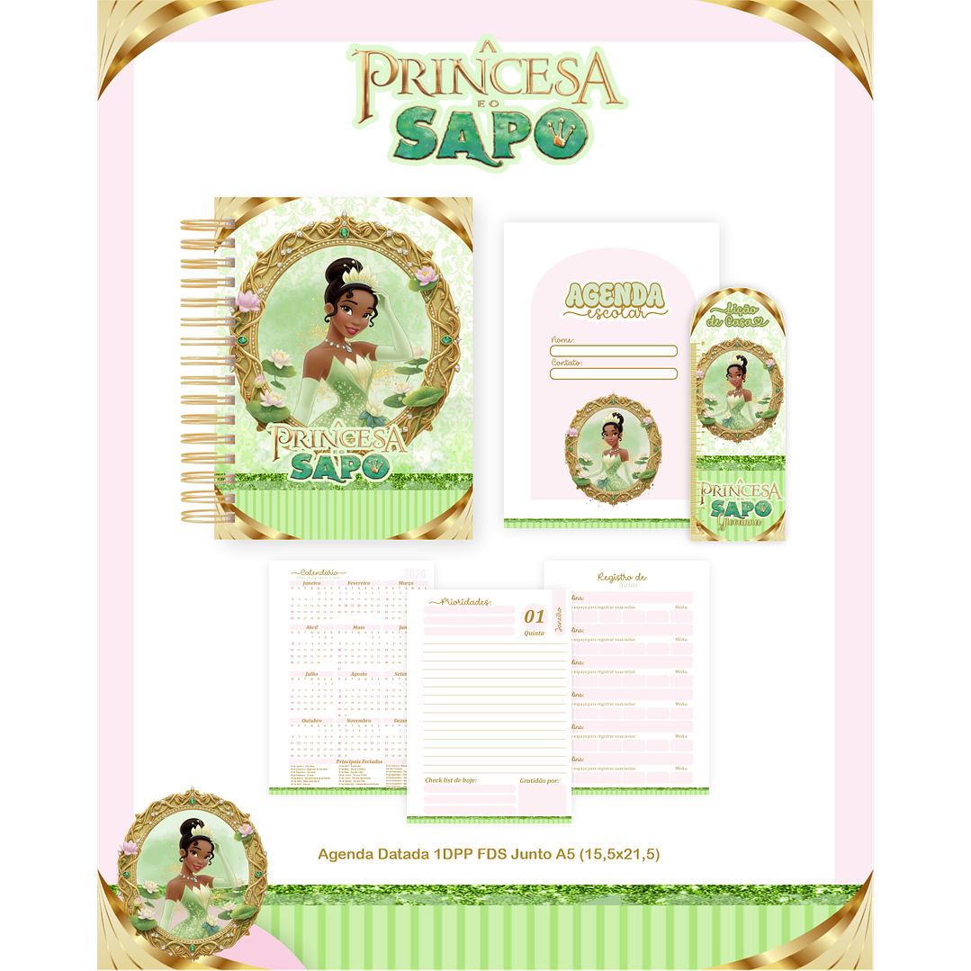 Kit Digital Encadernação A Princesa e o Sapo - Volta às Aulas  4