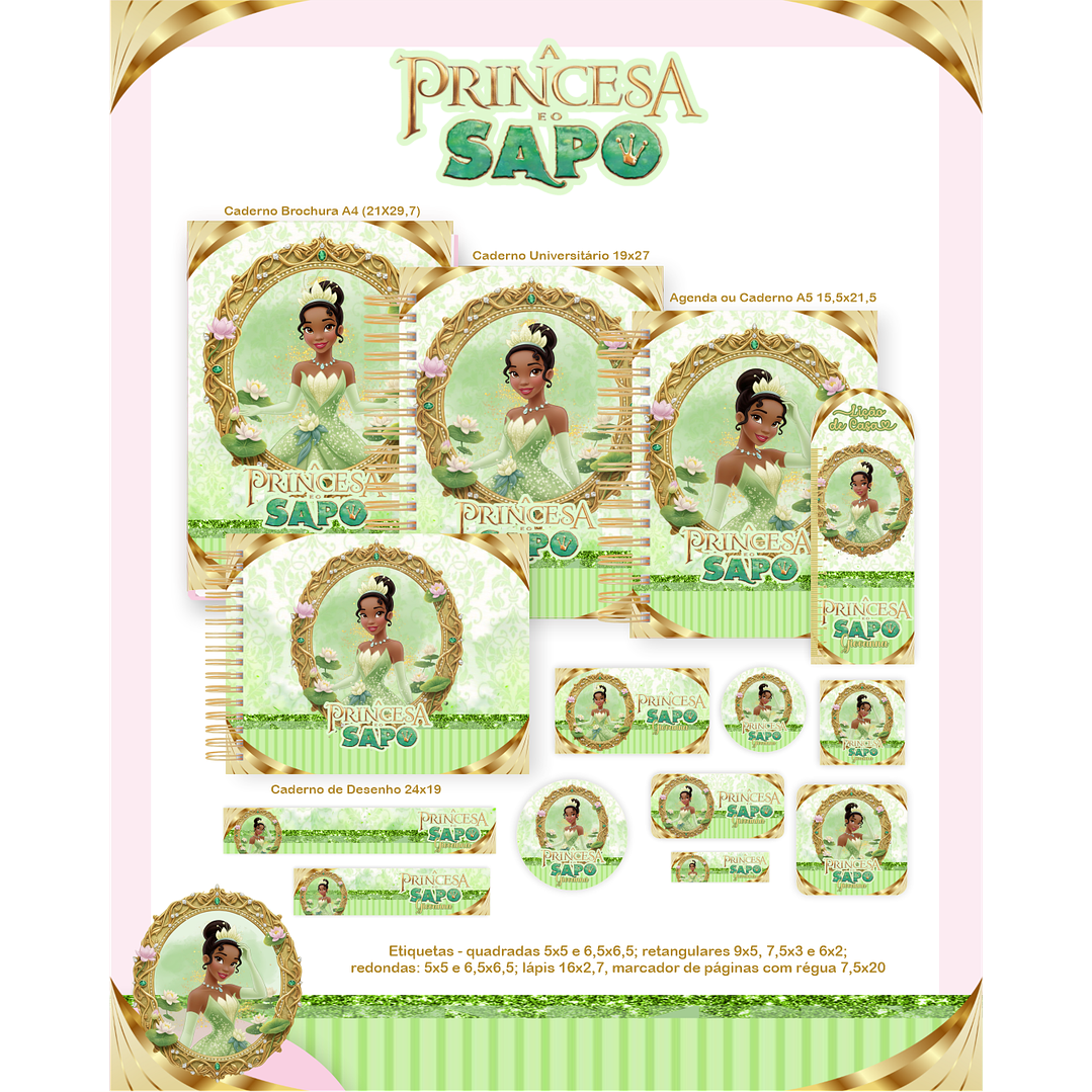 Kit Digital Encadernação A Princesa e o Sapo - Volta às Aulas  1