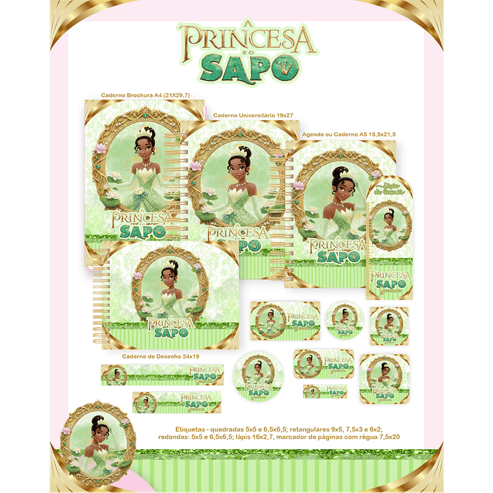 Kit Digital Encadernação A Princesa e o Sapo - Volta às Aulas  1