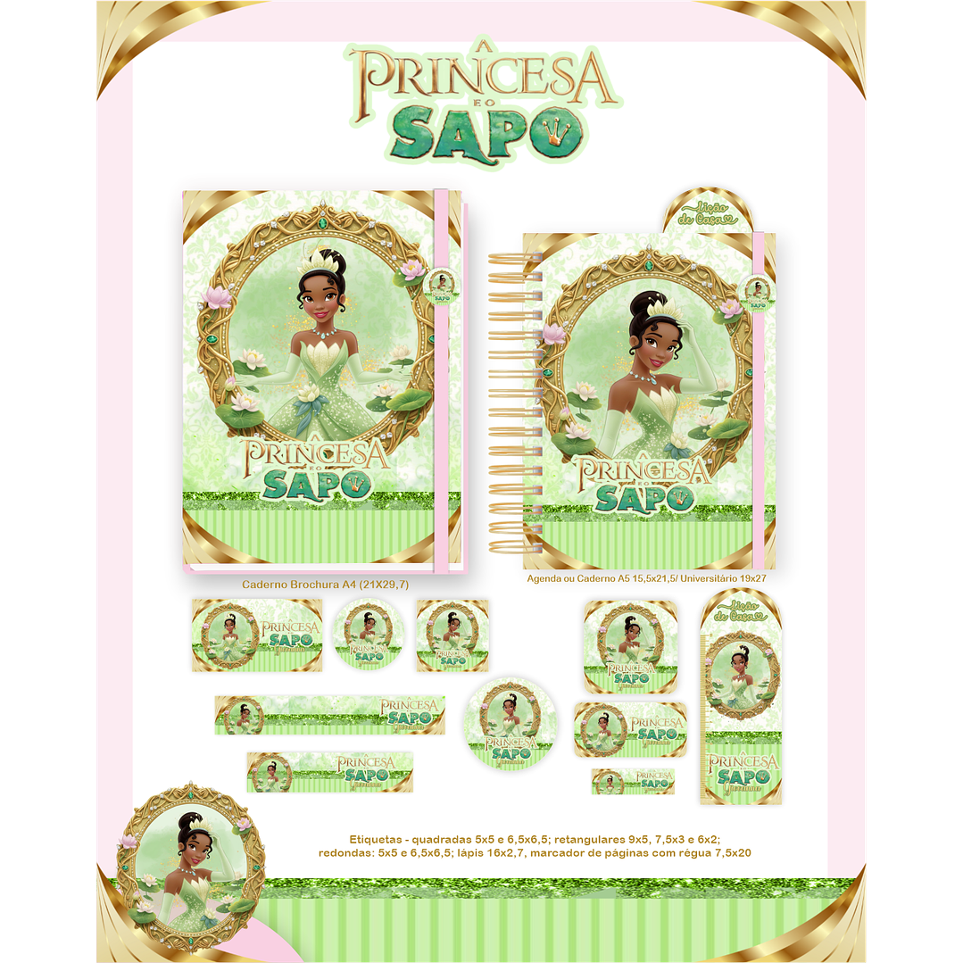 Kit Digital Encadernação A Princesa e o Sapo - Volta às Aulas  5