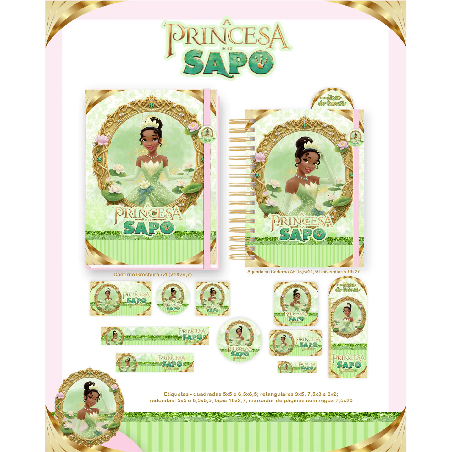 Kit Digital Encadernação A Princesa e o Sapo - Volta às Aulas  5