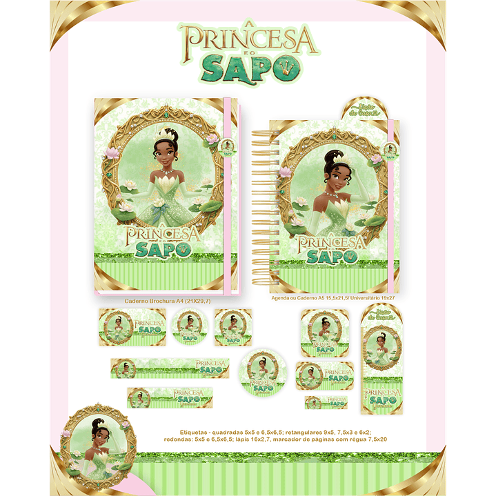 Kit Digital Encadernação A Princesa e o Sapo - Volta às Aulas  5