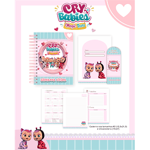 Kit Digital Encadernação Cry Babies Volta às Aulas 