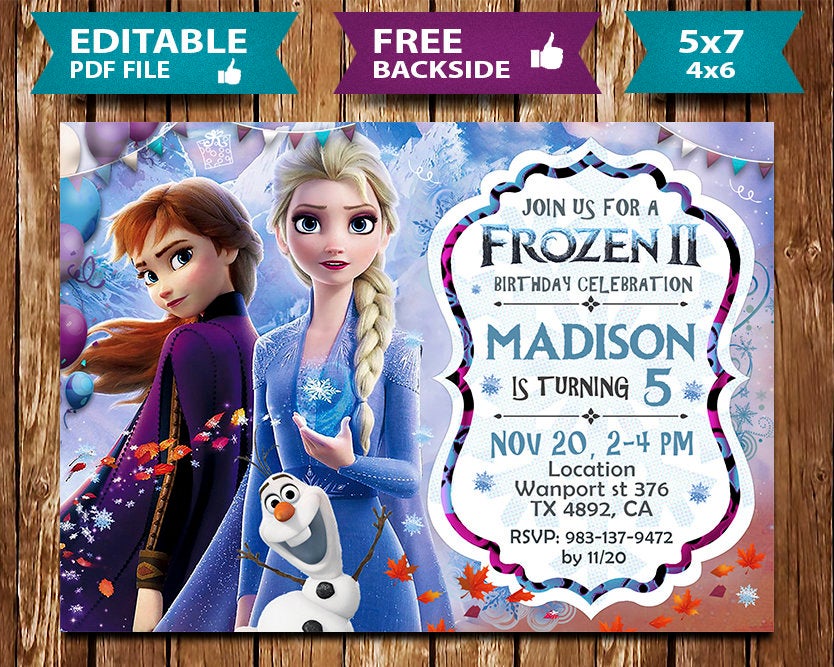 Convite Digital Frozen 2 Editável