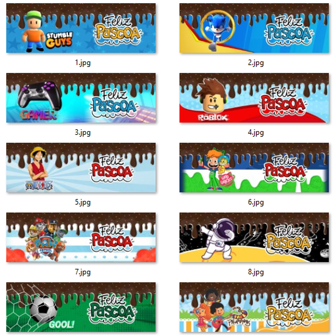 Kit Artes Caneca Páscoa Infantil 20 Artes Sublimação 2