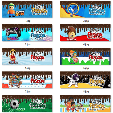 Kit Artes Caneca Páscoa Infantil 20 Artes Sublimação