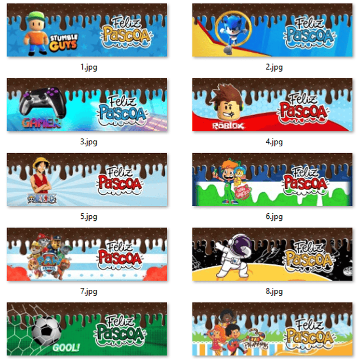 Kit Artes Caneca Páscoa Infantil 20 Artes Sublimação 2