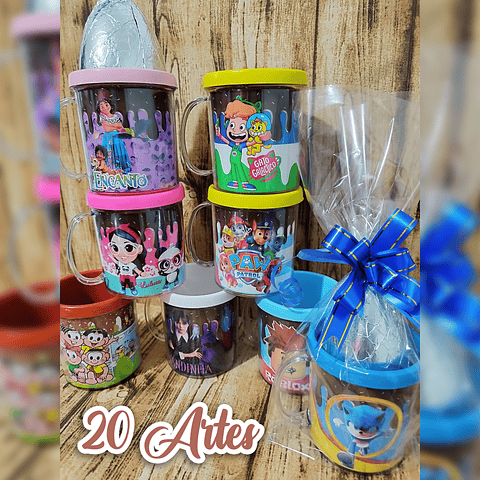 Kit Artes Caneca Páscoa Infantil 20 Artes Sublimação