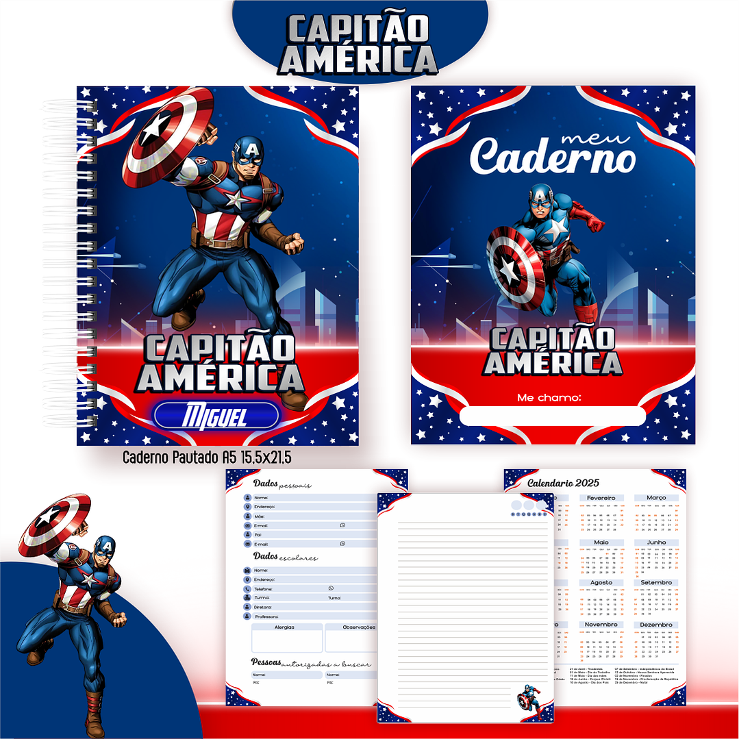 Encadernação Capitão América - Volta às Aulas 2