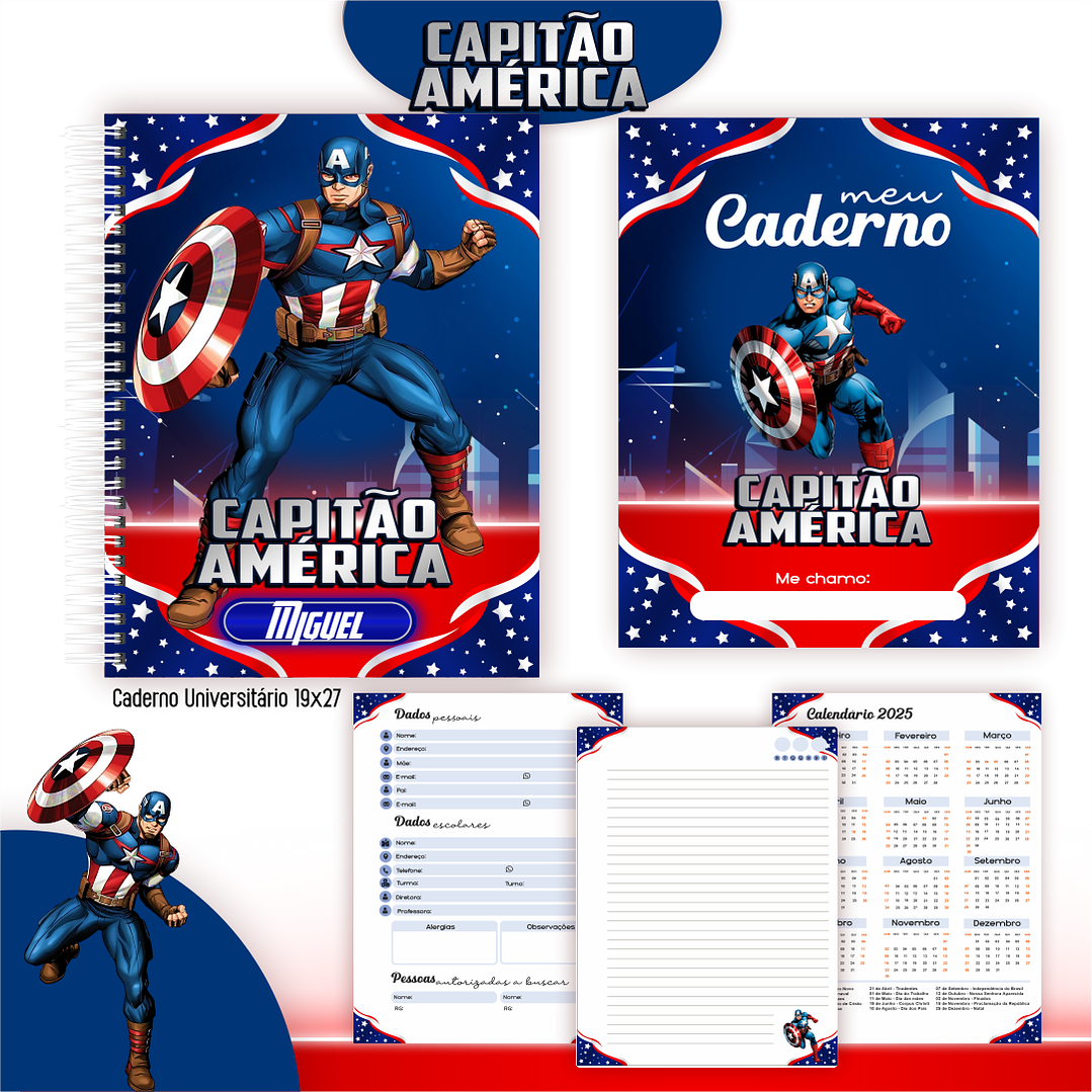 Encadernação Capitão América - Volta às Aulas 4