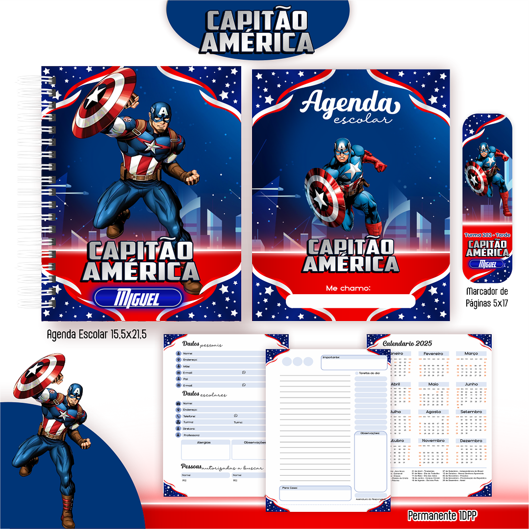 Encadernação Capitão América - Volta às Aulas 5
