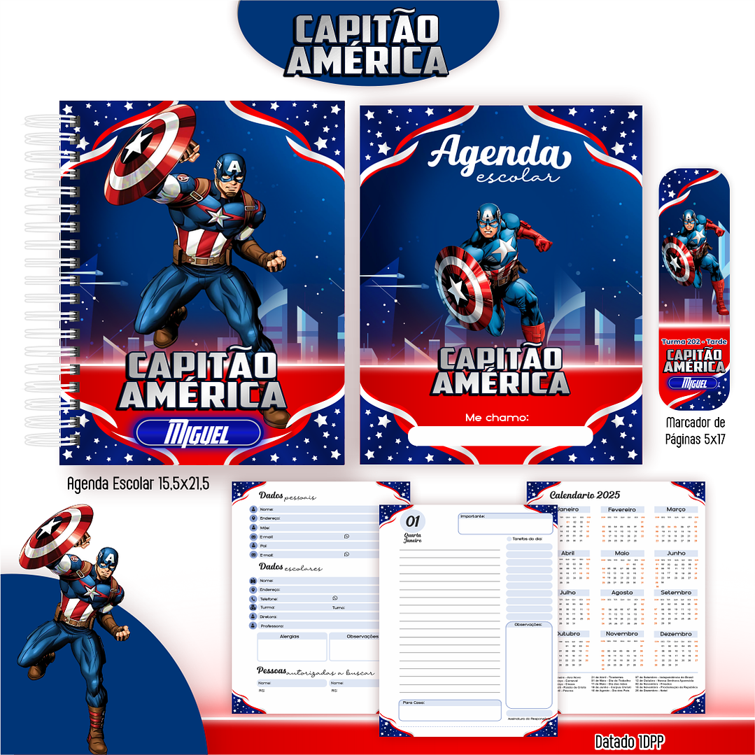 Encadernação Capitão América - Volta às Aulas 7