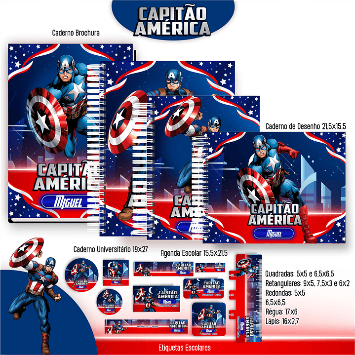 Encadernação Capitão América - Volta às Aulas 1