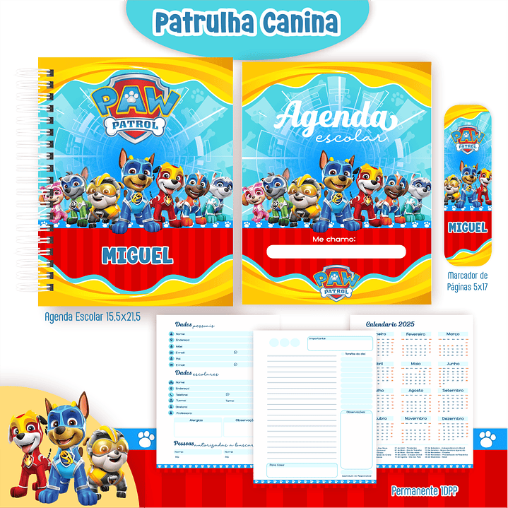 Kit Digital Encadernação Patrulha Canina - Volta às Aulas 7