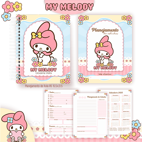 Kit Digital Encadernação My Melody - Volta às Aulas