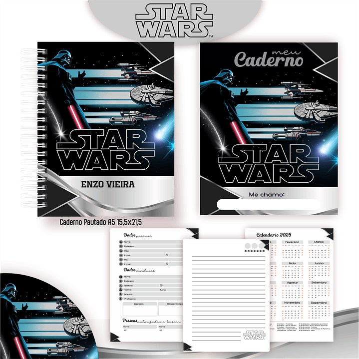 Kit Digital Encadernação Star Wars - Volta às Aulas 2
