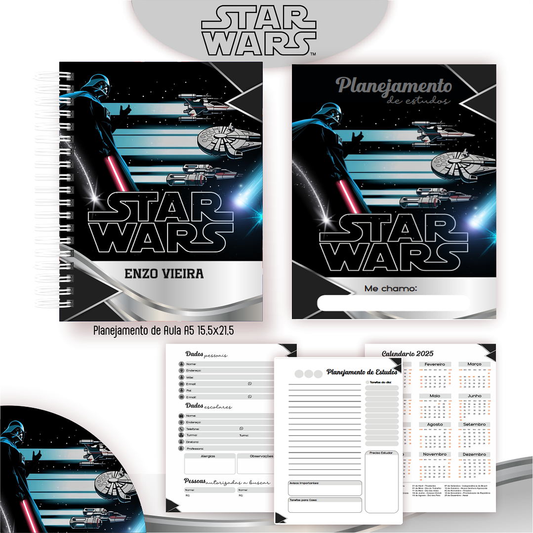 Kit Digital Encadernação Star Wars - Volta às Aulas 3