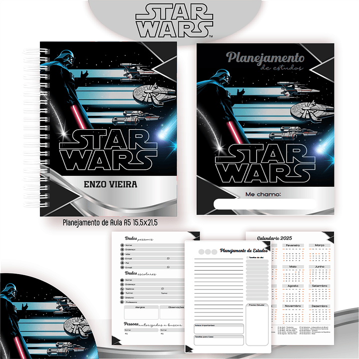 Kit Digital Encadernação Star Wars - Volta às Aulas 3