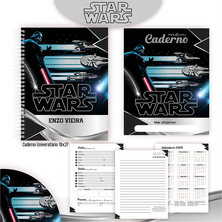 Kit Digital Encadernação Star Wars - Volta às Aulas 4