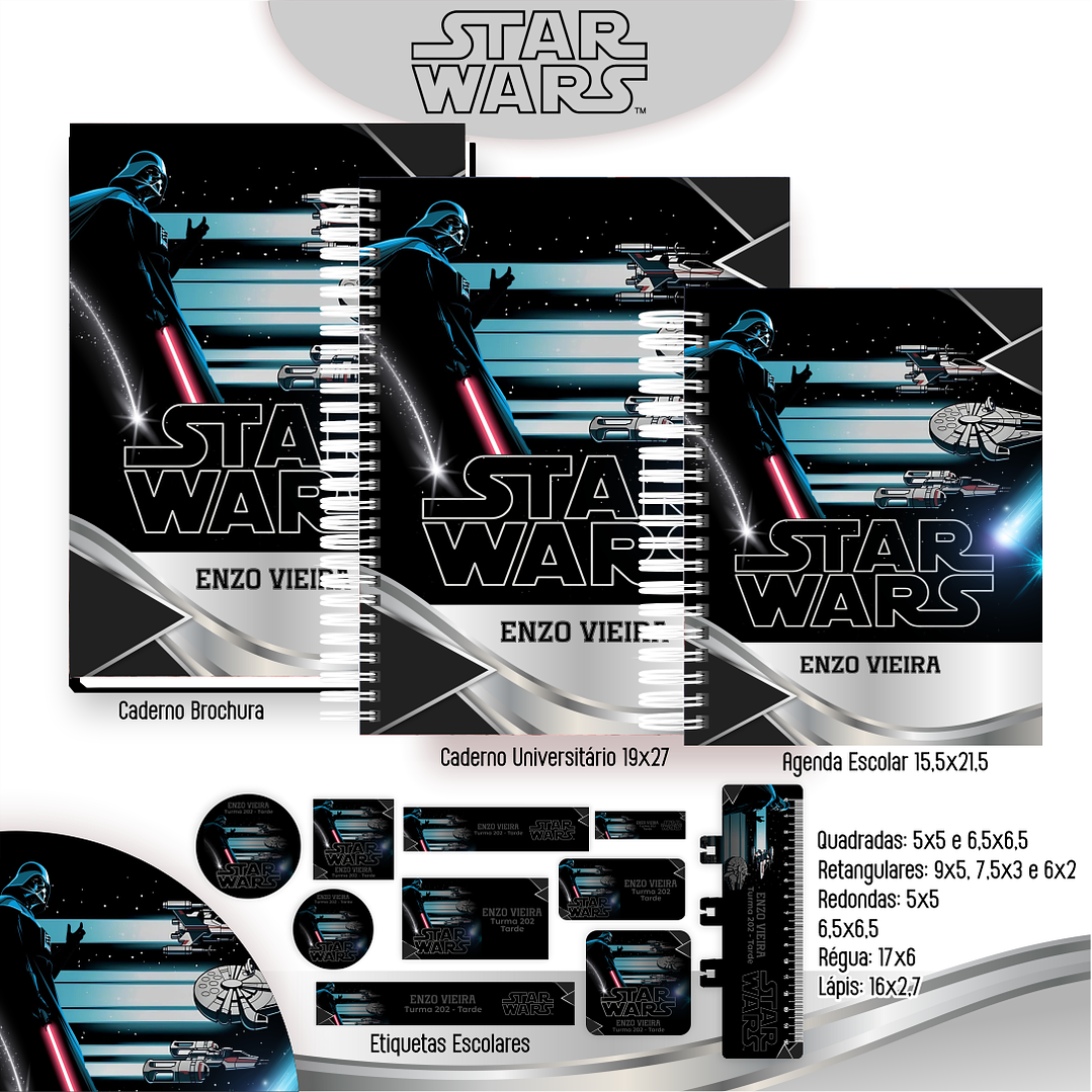 Kit Digital Encadernação Star Wars - Volta às Aulas 5
