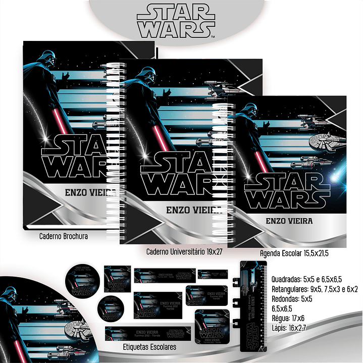 Kit Digital Encadernação Star Wars - Volta às Aulas 5
