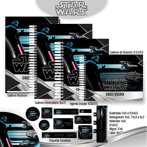 Kit Digital Encadernação Star Wars - Volta às Aulas