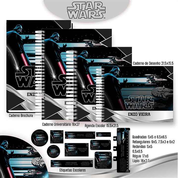 Kit Digital Encadernação Star Wars - Volta às Aulas 1