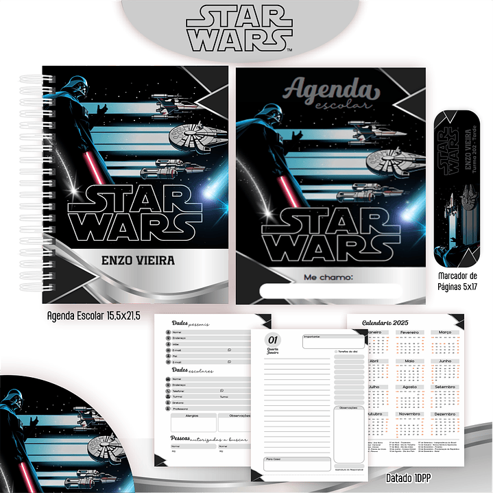 Kit Digital Encadernação Star Wars - Volta às Aulas 6