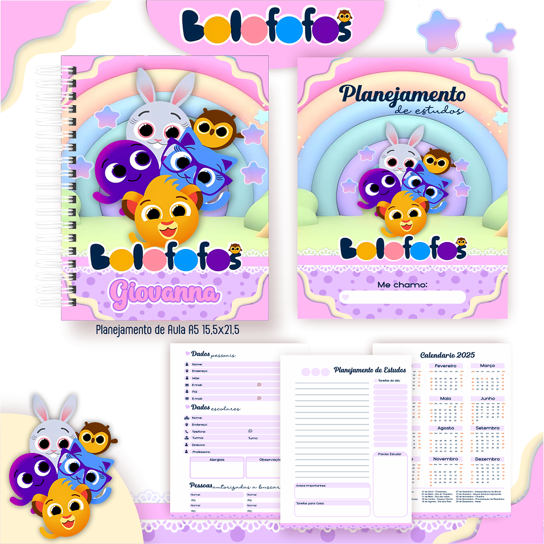 Kit Digital Encadernação Bolofofos - Volta às Aulas 2