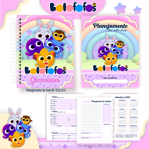 Kit Digital Encadernação Bolofofos - Volta às Aulas