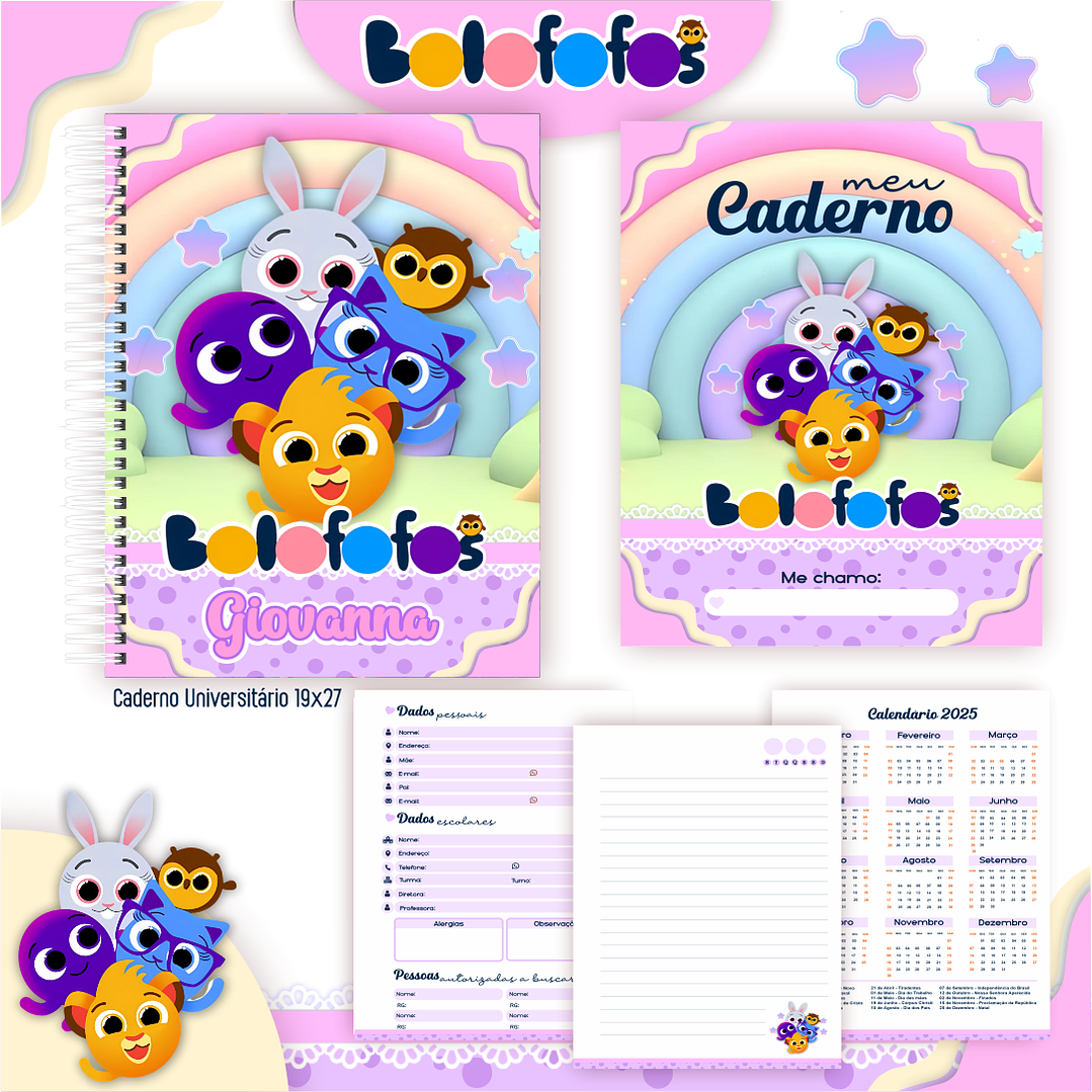 Kit Digital Encadernação Bolofofos - Volta às Aulas 3