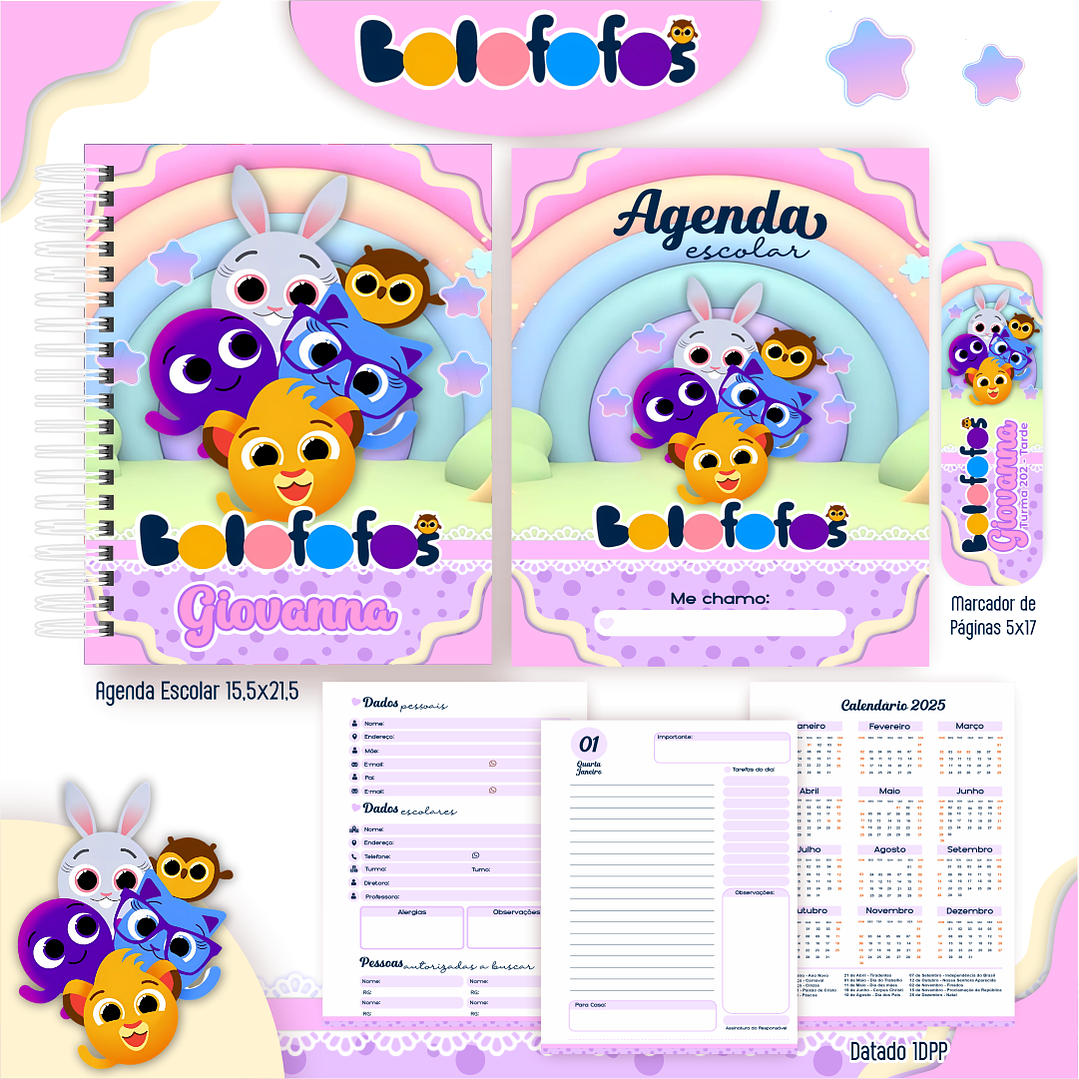 Kit Digital Encadernação Bolofofos - Volta às Aulas 4