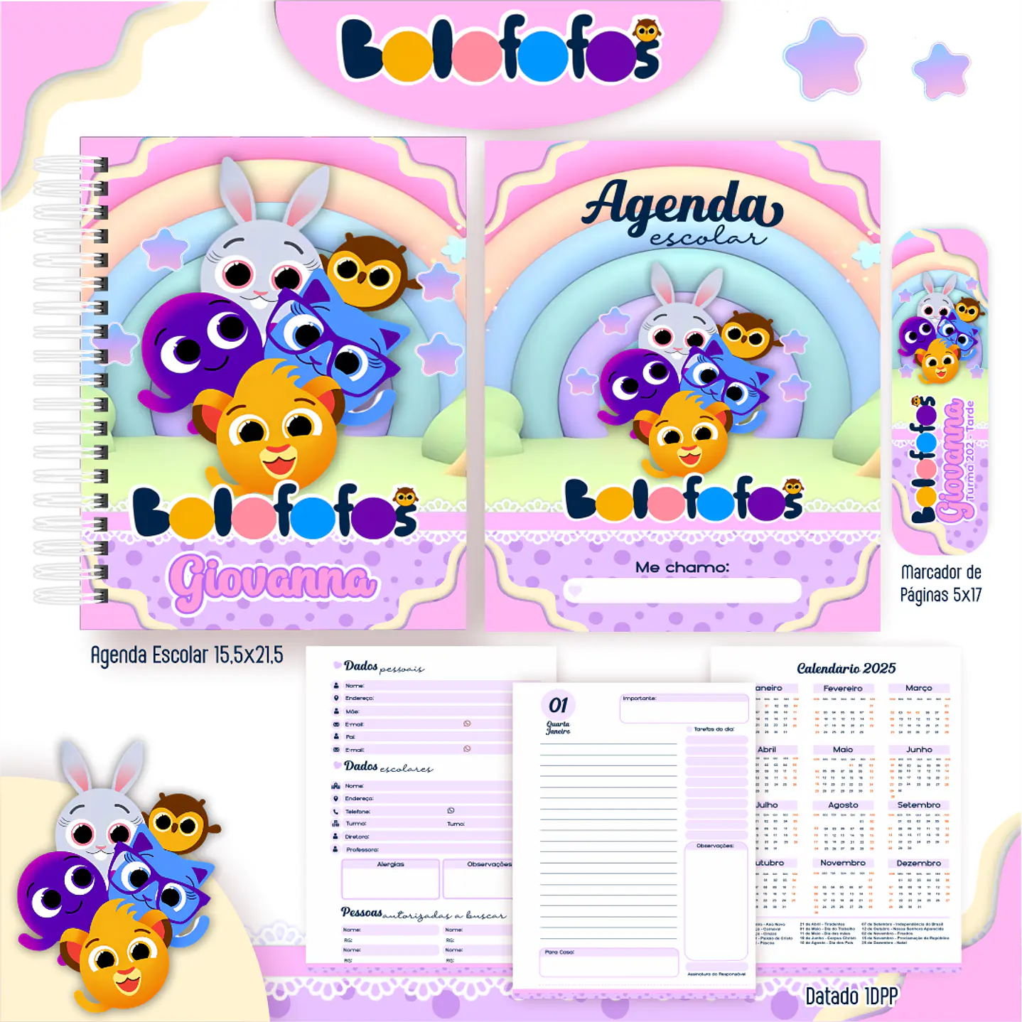 Kit Digital Encadernação Bolofofos - Volta às Aulas 4