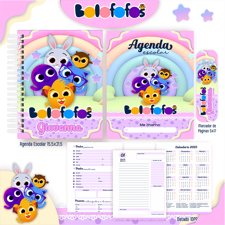 Kit Digital Encadernação Bolofofos - Volta às Aulas 4