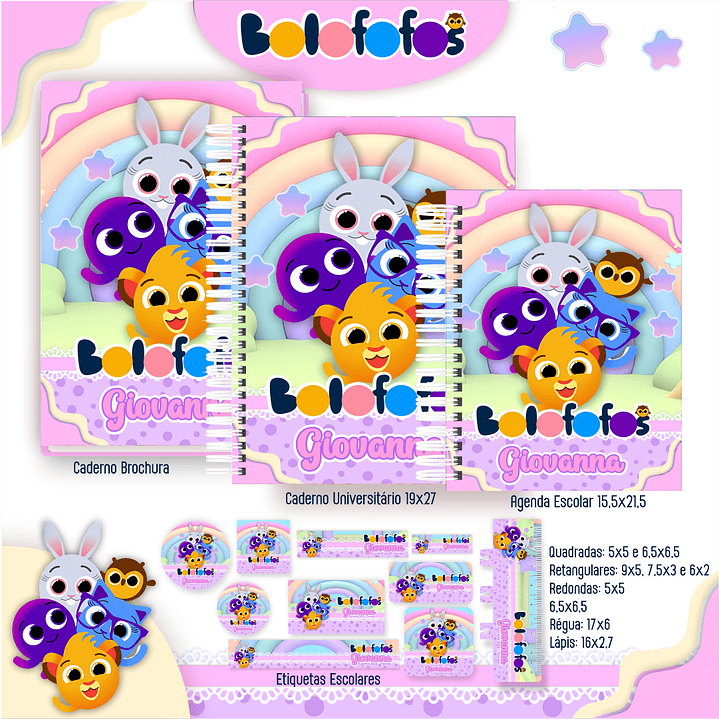 Kit Digital Encadernação Bolofofos - Volta às Aulas 5